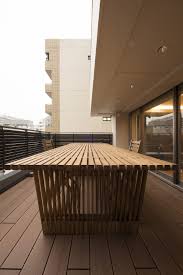 屋上テラスの雨に濡れても腐らない木製テーブル デッキテーブル exa no 01 デッキテーブル 屋上テラス 木製テーブル