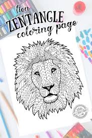 Pdf book includes 10 pages with strings for drawing zentangles. Free Zentangle Lion Pattern Printable Coloring Page