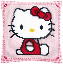 Details About Hello Kitty Chunky Cross Stitch Cushion Kit