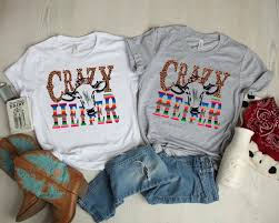 Crazy Heifer Printed Graphic T Shirt Leopard Serape Print