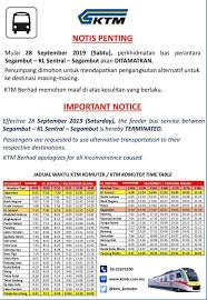 One notable fact is that the kl sentral station is the primary transportation hub where passengers can gain easy access to other public transport lines. Ktm Berhad Notis Penting Bas Perantara Segambut Kl Facebook