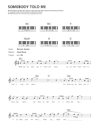 Breaking my back just to know your name seventeen tracks and i've had it with this game. Somebody Told Me Sheet Music The Killers Piano Chords Lyrics