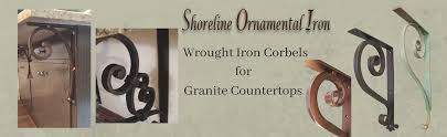 Either corbel side is easily mounted to the wall with the metal keyhole plate. Wrought Iron Corbels For Granite Countertops Shoreline Ornamental Iron