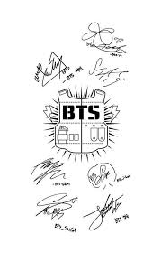 A.r.m.y (adorable representative m.cs for youth) fanclub color: Bts Logo Coloring Page Black And White Book Png Download 687 1459 Free