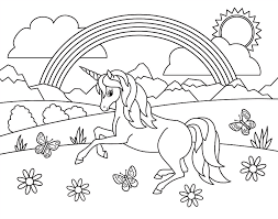 Free, printable coloring pages for adults that are not only fun but extremely relaxing. Kids Rainbow Unicorn Coloring Page Painting By Crista Forest