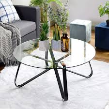 When it comes to round glass coffee tables, they have a great design and they can be used to place coffee drinks and other beverages. Amazon Com Round Coffee Table For Living Room 31 5 Inch Modern Sofa Side End Table With Tempered Glass Top Metal Legs Accent Cocktail Tea Table Easy Assembly And Clean 31 5 X 31 5 X