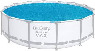 Bestway round frame 8ft 10ft 12ft 14 15 16ft swimming pool steel cover tarpaulin. Bestway 14 Feet Solar Swimming Pool Cover Amazon Co Uk Garden Outdoors