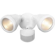 The detectors sense infrared heat waves from connect the white wires (neutral), red or black wires (hot), and the green or bare copper wires (ground) with wire connectors. Brink S Dual Head Jcd Motion Activated Security Light White Finish Walmart Com Walmart Com