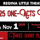 Fall 2025 One-Acts Cabaret event in Regina, SK