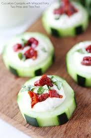 Learn from our expert how to make a variety dinner party appetizer recipes that are sure to make your next party a hit in this free cooking video series on dinner party appetizer recipes. Cucumber Canapes With Whipped Feta Sun Dried Tomatoes And Basil On Twopeasandtheirpod Com An Easy Appetizer For The Canapes Recipes Appetizer Recipes Recipes