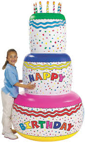 Well why not have it in 'cake form'? Amazon Com Giant Inflatable Birthday Cake Party Decoration 6 Feet Tall Make A Big Impression With This Special Party Decor Toys Games