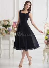 Black Homecoming Dress Knee Length Chiffon A Line Dress Tea Length Bridesmaid Dresses Prom Gowns Elegant Homecoming Dresses Knee Length
