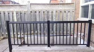 I was planning to make lofters on the normal height areas, so that we have an element and the uneven height is reduced, that would have a good feel all around but again that is one option. Aluminum Railings Basement Entrance Adept Services 416 716 3780