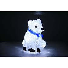 Xepa 8 In Decorative White Led Polar Bear With Scarf Light Ehx Ab001 The Home Depot