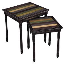 Working well as end tables when sidled up next to the couch or as the perfect stage to display potted plants, nesting tables are always a stylish selection wherever they're placed. Vasagle Nesting End Tables With Colorful Storage Tabletop Pair Of 2 Coffee Tables With Solid Wood Legs Assembly Without Tools Side Table For Living Room Country Brown Ulnt01gl Buy Online In Bahamas