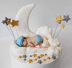 Cake Devils On Twitter Check It Out Twinkle Twinkle Little Star Cake Topper Fondant Baby On Cloud Fondant Moon Stars And Clouds With Sleeping Baby Shower Cake Decorations Find It Here Https T Co Ishmtgxxwe
