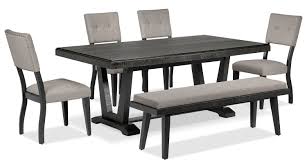 Dining room and kitchen (581) refine by category: Imari 6 Piece Dining Room Set Black And Grey Leon S