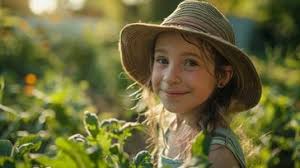 Free Child in Garden Image