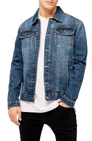 Black And Blue Denim Jacket Men S Topman Core Classic Fit Denim Trucker Jacket Size Large Blue Blue Denim Jacket Outfit Jackets Men Fashion Dark Blue Denim Jacket