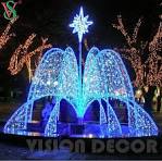 3D LED Christmas Decoration Outdoor Plaza Fountain Sculpture Motif Lights