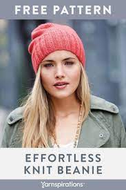 Stylish Knit Beanie Pattern Made With Patons Classic Wool Worsted Yarn Yarnspirati Knit Beanie Pattern Beanie Knitting Patterns Free Hat Knitting Patterns