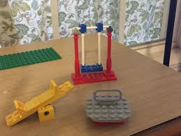 Diy Lego Playground Swing Seesaw And Merry Go Round Slide Still In Progress Lego Activities Lego For Kids Lego Craft
