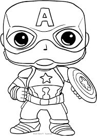 Ausmalbilder Captain America Von Funko Avengers Endgame