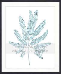 Tips for enjoying the endless wall trail: Pale Blue Fern Leaf I Watercolour Wall Art Print By Artist Kerri Shipp