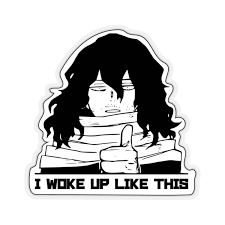 Black And White Manga Stickers Sleepy Aizawa Eraserhead Sticker My Hero Academia Funny Etsy In 2020 Anime Stickers Cute Stickers My Hero