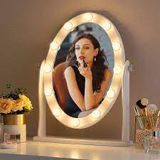 Mirrors wall mirrors bathroom vanity mirrors floor mirrors full length mirrors rectangular mirrors round mirrors window mirrors mirror sets decorative accessories indoor fireplaces outdoor decor accent pieces silk plants candles & holders vases room dividers photo frames & albums planters, hangers & stands Luxfurni Hollywood Lighted Vanity Vintage Makeup Mirror W 12 Led Lights Adjustable Angle For Dressing Table Touch Control Dimmable Cold Warm Light Tools Home Improvement Bathroom Mirrors Fcteutonia05 De