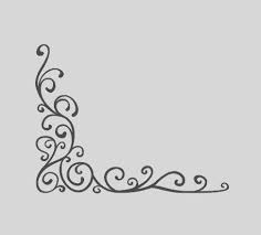 Bathroom Mirror Clipart Black And White Corner Swirl Flourish Vinyl Wall Decal Frame Bathroom Mirror Vinyl Wall Decals Wall Decals Mirror Decal