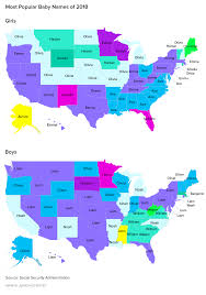 Most Popular Names 2018 Most Popular Boys Girls Names In America According To The Social Security O Popular Baby Names Most Popular Names Boy Girl Names