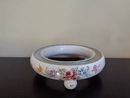 Vintage Ulmer Keramik Porcelain Pansy Round Ring Vase Frog W Germany 402 1 Pansies Round Rings Vase