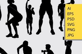 Download Body Builder And Fitness 3 Silhouette Graphic By Cove703 Creative Fabrica Body Builder Material Design Background Silhouette PSD Mockup Templates