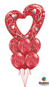 Download Mega Heart Balloon Bouquet Valentine S Day Balloon Bouquet Latex Full Size Png Image Pngkit