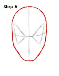 Draw a curved line below the circle, attached to it on each side. How To Draw Spider Man