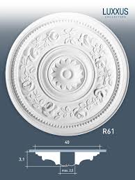 Rosace Decoration De Plafond Element De Stuc Orac Decor R61 Luxxus Element Decoratif Blanc 40 Cm Diametre Decoration Plafond Plafond Stuc