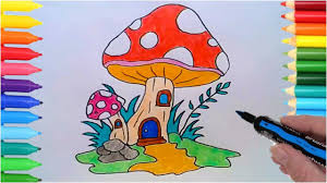 Drawing For Kids How To Draw Mushroom House For Kids Coloring Book Learn Color For Kids Youtube #howtodraw #mushroomhousedrawing #drawingforkids hello friends, today we will learn how to draw mushroom house drawing? drawing for kids how to draw mushroom house for kids coloring book learn color for kids