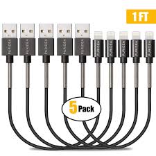 Puridea 7 Inch Short Iphone Cord Black 5 Pack Short Iphone Charging Cable Usb Certified Fast Ipad Lightning Cabl Iphone Charger Iphone Cord Lightning Charger