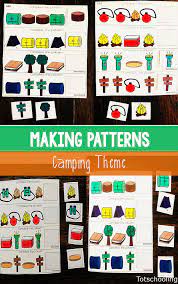 This page is full of printable activities that your kids will enjoy using. Making Patterns Preschool Camping Theme Totschooling Toddler Preschool Kindergarten Educational Printables