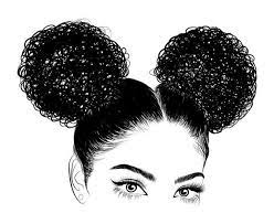 Afro Black Lady Girl American Woman Puff Hair Puffs Face Silhouette Svg Graphics Illu Black Girl Drawings Drawings Of Black Girls Black Girl Magic Art