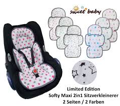 Gerade kleine babys oder frühchen sehen in ihrer maxi cosi sitzschale meist sehr verloren aus. 2in1 Sitzverkleinerer Neugeboreneneinsatz Softy Maxi Mit Sommer Und Winterseite Fur Autositz Gr 0 0 Wie Z B Maxi Cosi Cybex Romer Etc Blue Stars Grau Amazon De Baby