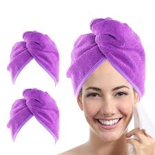 Toalla secadora cabello para mujer, Paquete de 3 Toallas, 10 x 26 pulg