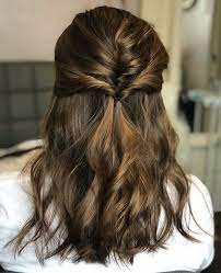 Simple Twisted Half Up Half Down Hairstyle Formal Hairstyles For Long Hair Curls For Long Hair Simple Bride Hairstyles