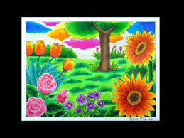Menggambar bunga matahari mewarnai dengan gradasi crayon oil. Cara Gradasi Warna Ep 210 Menggambar Kebun Bunga Ø¯ÛŒØ¯Ø¦Ùˆ Dideo