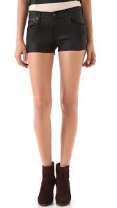 Citizens Of Humanity Mandy Coated Denim Shorts In Black Lyst