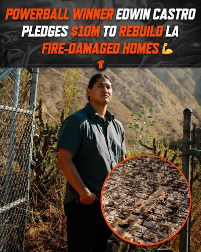 💪💰 Edwin Castro, the winner of the record $2 billion Powerball jackpot,  is investing about $10 million to rebuild his fire-damaged hometown of  Altadena, where he purchased his lucky winning ticket! According