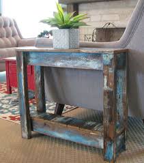 Heavily Distressed Side Table Etsy Salvaged Wood Furniture Wood Furniture Plans Furniture