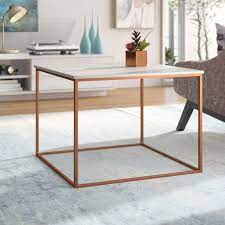 Roomfitters white marble print coffee table, upgraded water resistant version, accent rectangular cocktail table with black metal box frame…. 11 Trendy Stylish Marble Coffee Table Ideas Designs