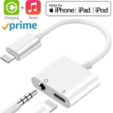 2 in 1 audio charging connector adapter for iphone7 8 plus x xr xs 11 pro max earphone converter. Earphone Jack Adapter For Iphone Aux Audio Splitter To 3 5mm Jack 2 In 1 Cables Headphone Adapter Splitter Dongle For Music And Charging Compatible With Iphone 7 7plus 8 10plus X Xs Max For All Ios
